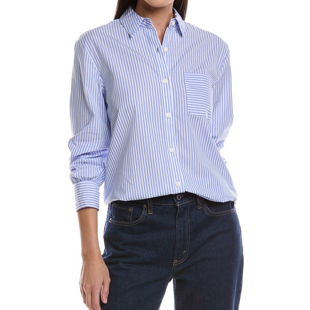 rag & bone Blue Striped Button Down Shirt NWT